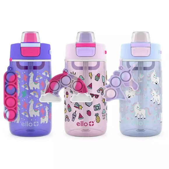 Ello Colby Pop! 14oz Tritan Kids Water Bottle with Fidget Toy, 3-Pack - Picture 1 of 4